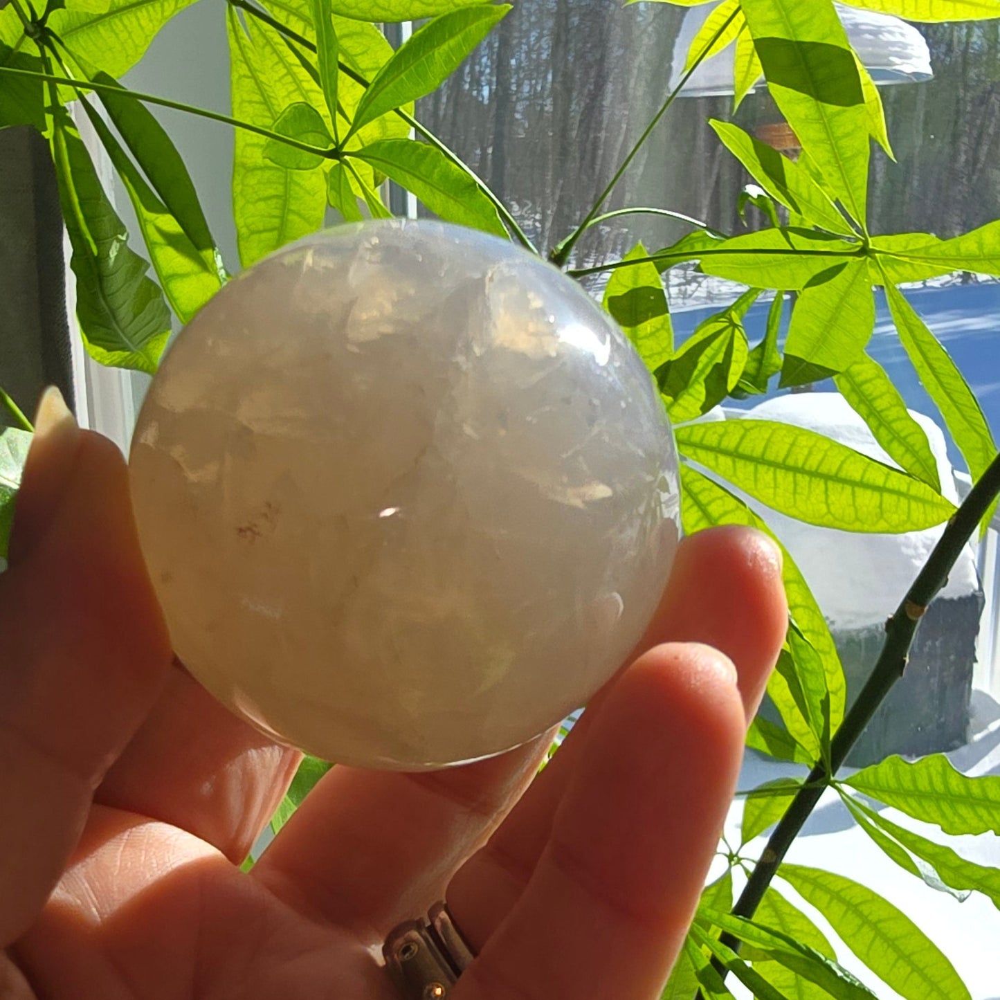 Blue Rose Quartz Sphere – Natural Mineral Specimen