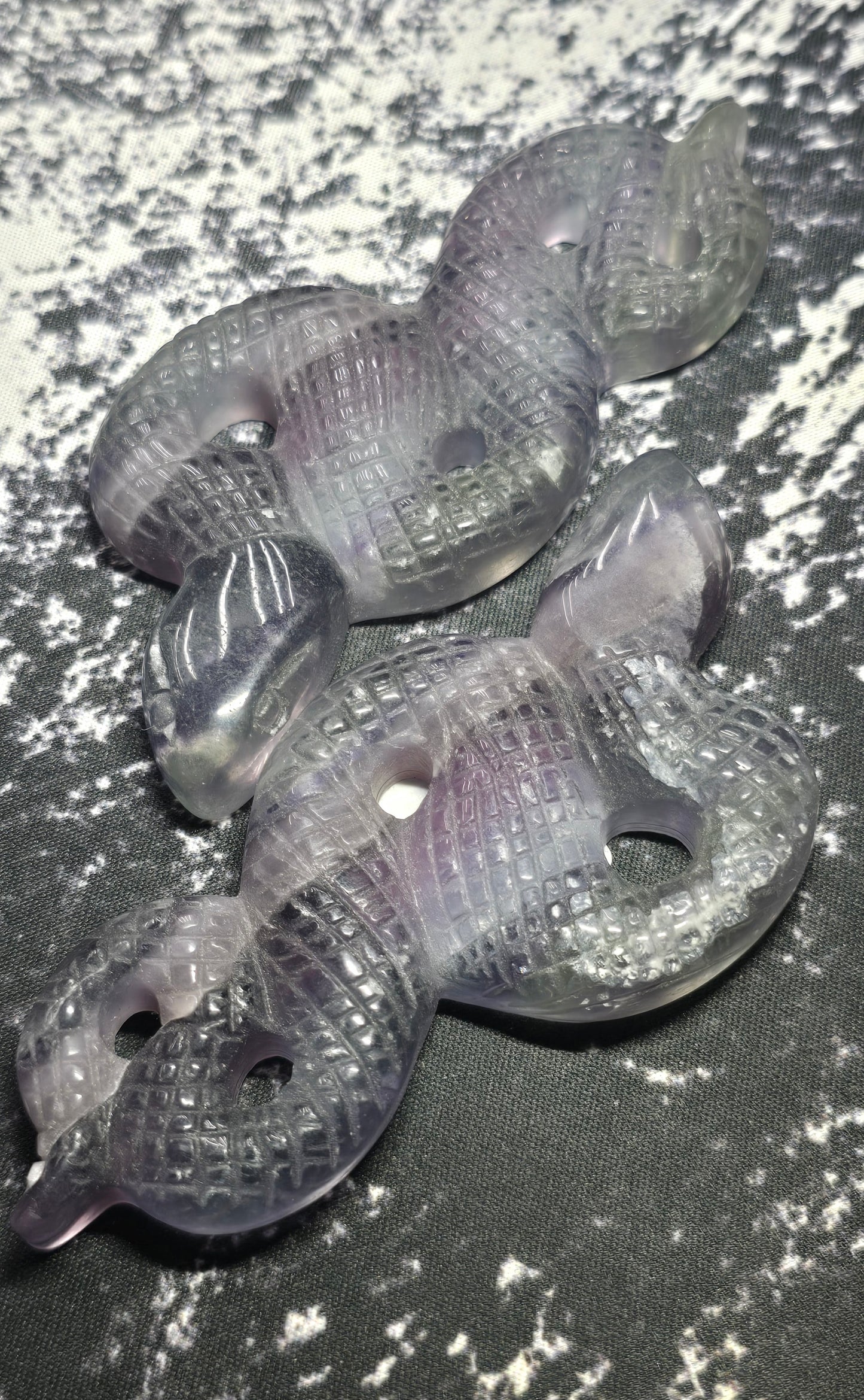 Fluorite Snake Carvings – 4.5 Inch Polished Natural Fluorite