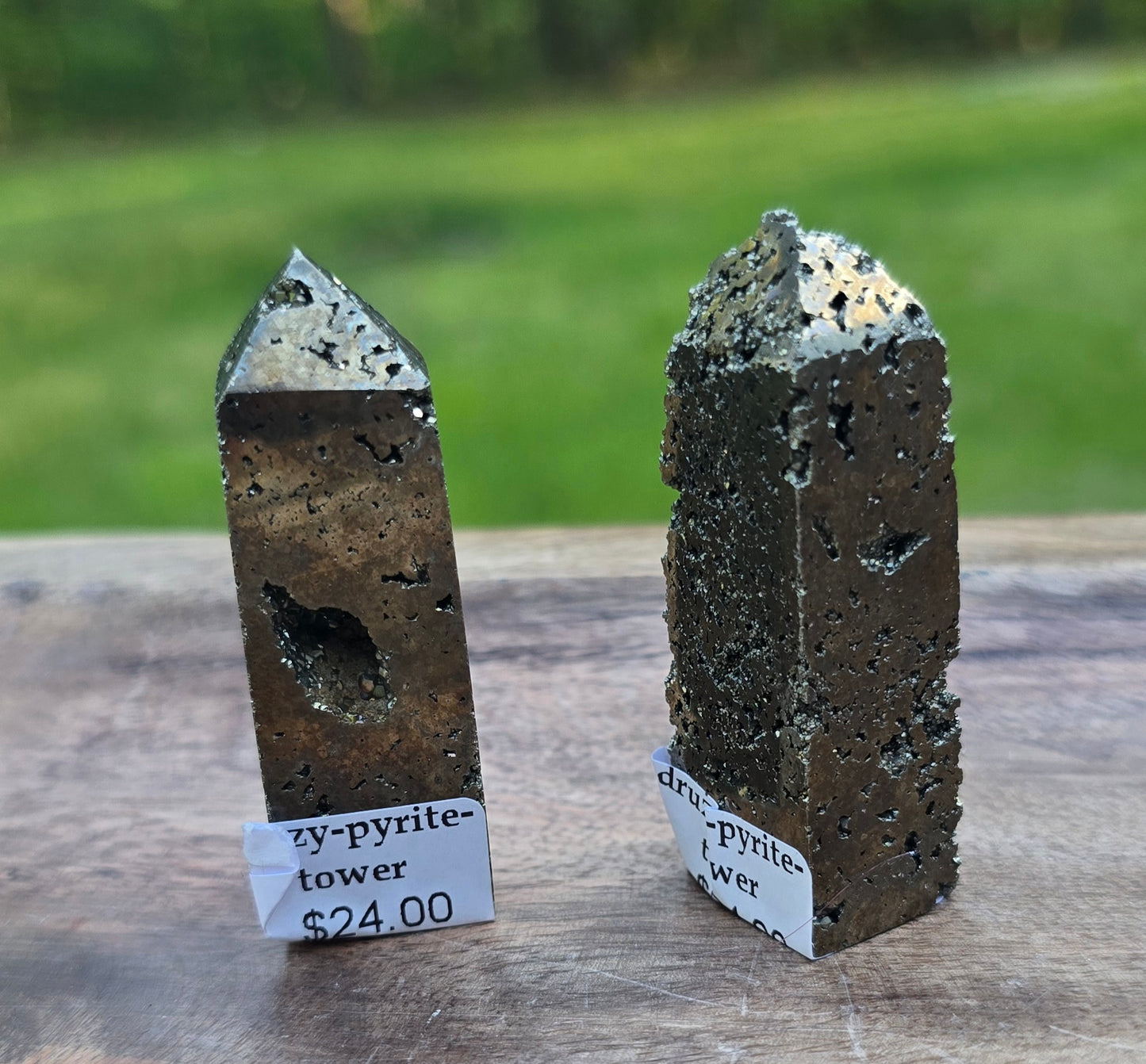 Druzy Pyrite Tower – Polished Natural Mineral