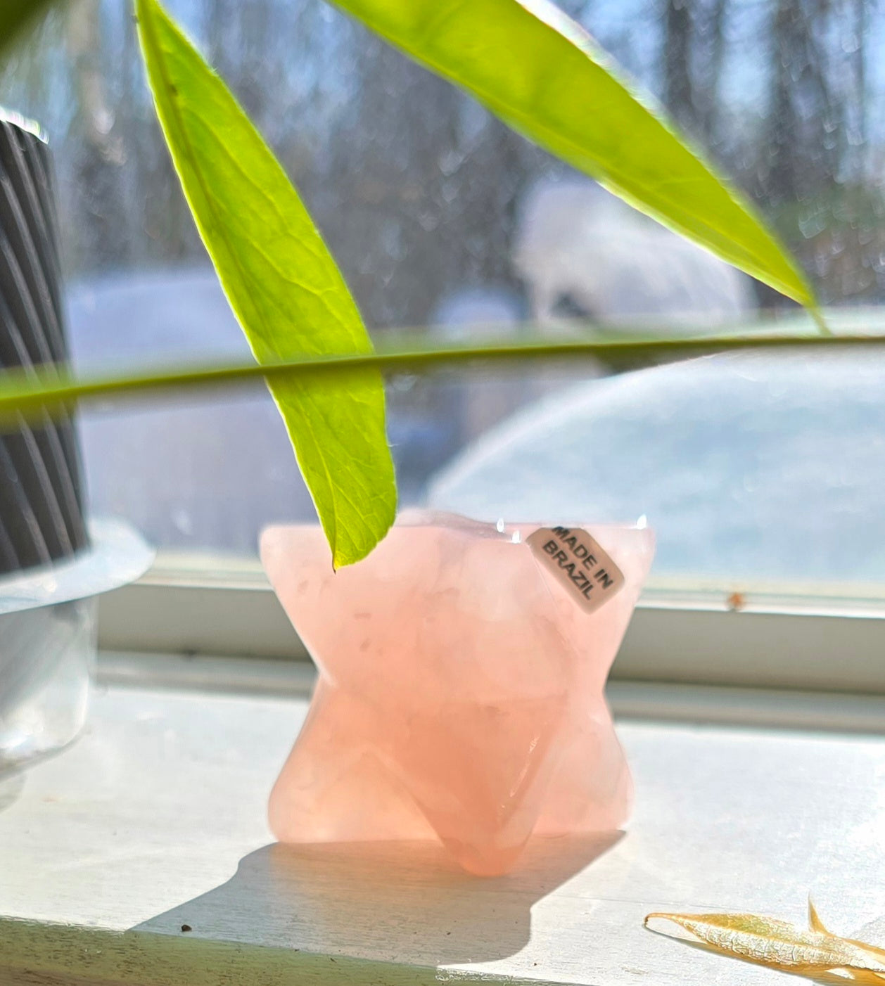 Rose Quartz Merkaba Carving – Polished Natural Quartz