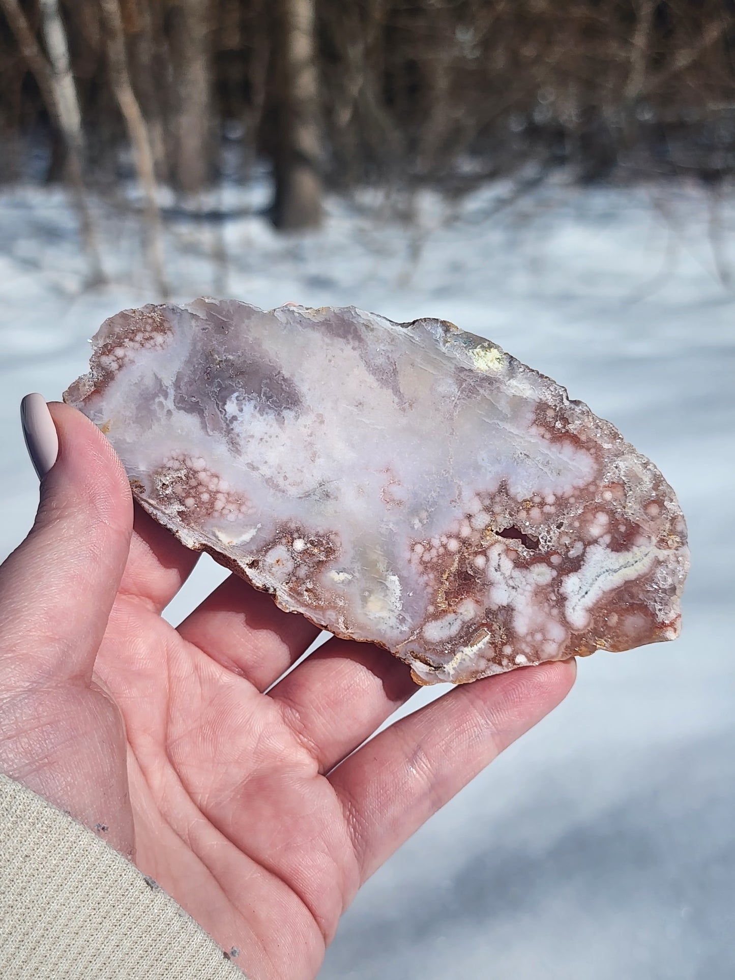 Pink Amethyst Slab on Small Stand – Natural Mineral Specimen