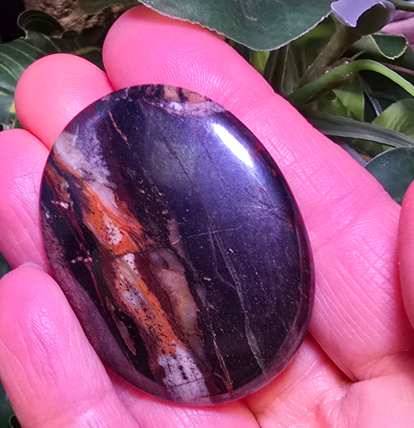 Tiger Iron Palm Stone – Polished Natural Tiger Eye Hematite Jasper