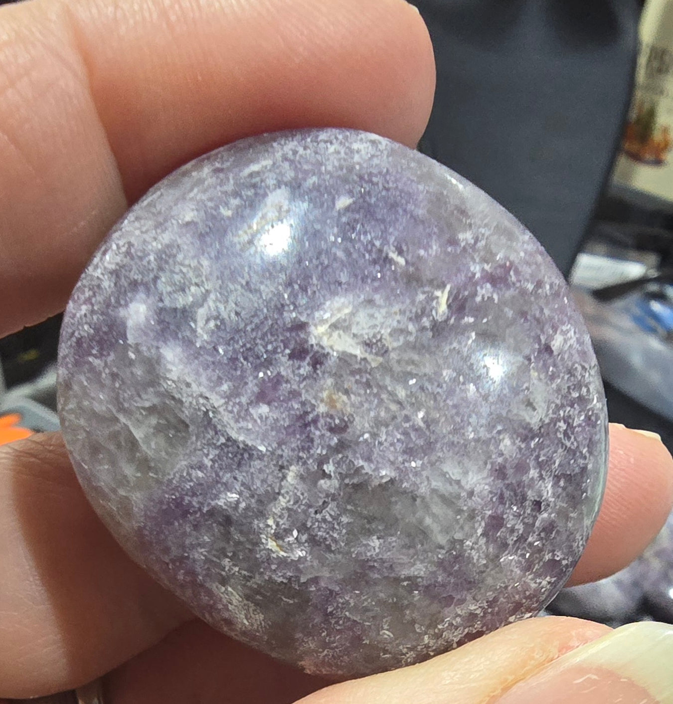 Lepidolite Palm Stones – Polished Natural Lithium Mica