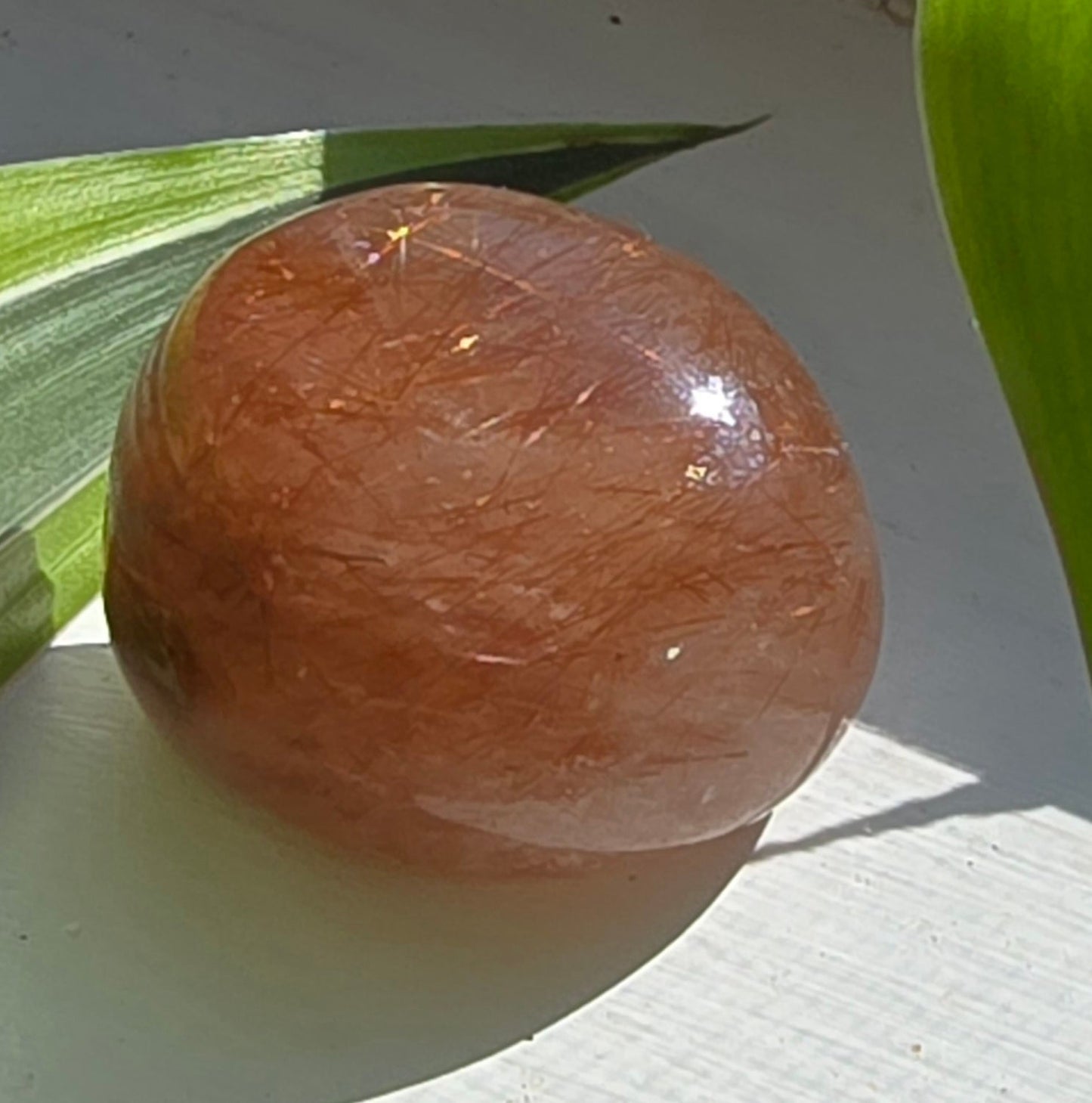 Copper Rutilated Quartz Lens – Natural Quartz from Brazil