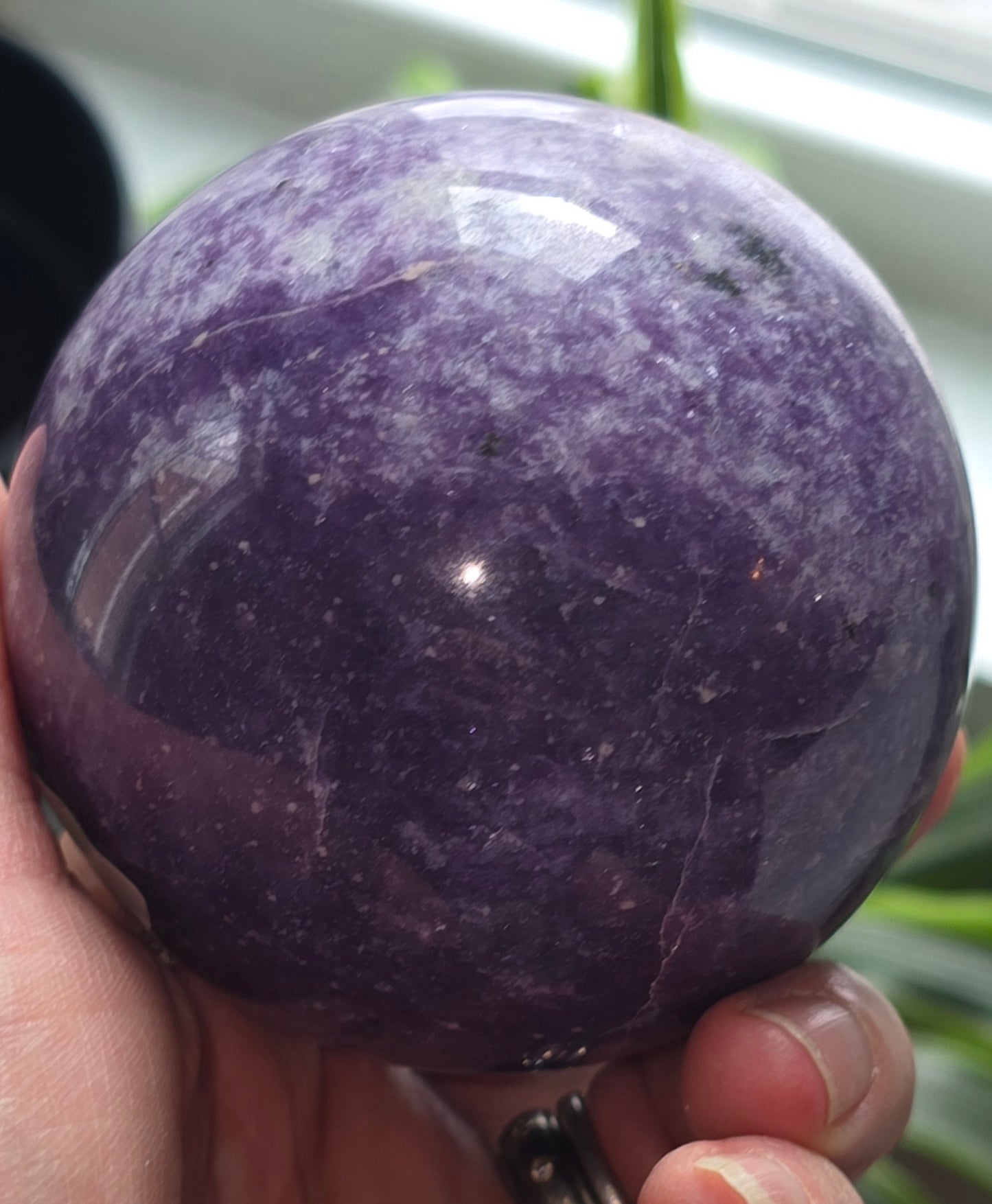 Lepidolite Natural Stone sphere