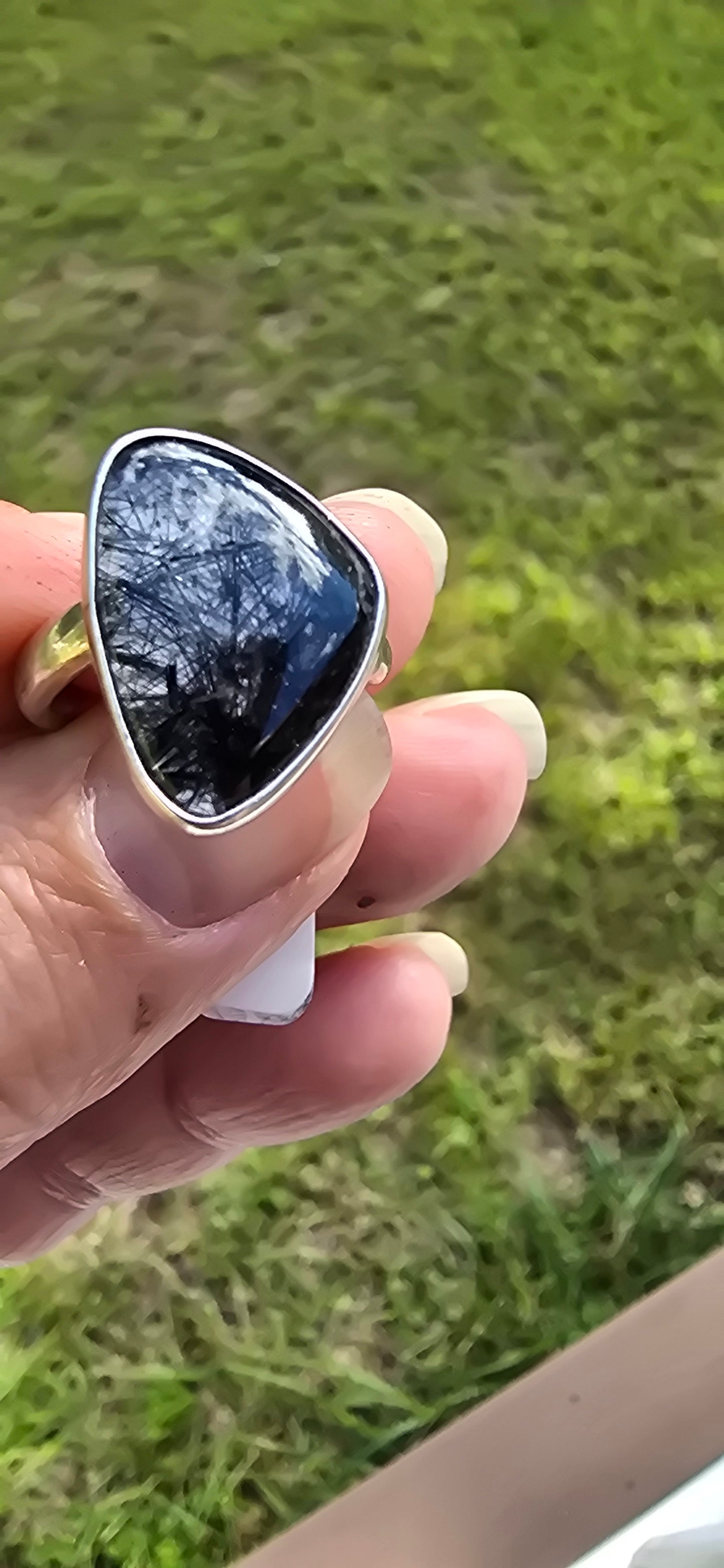 Tourmilated Quartz Adjustable ring