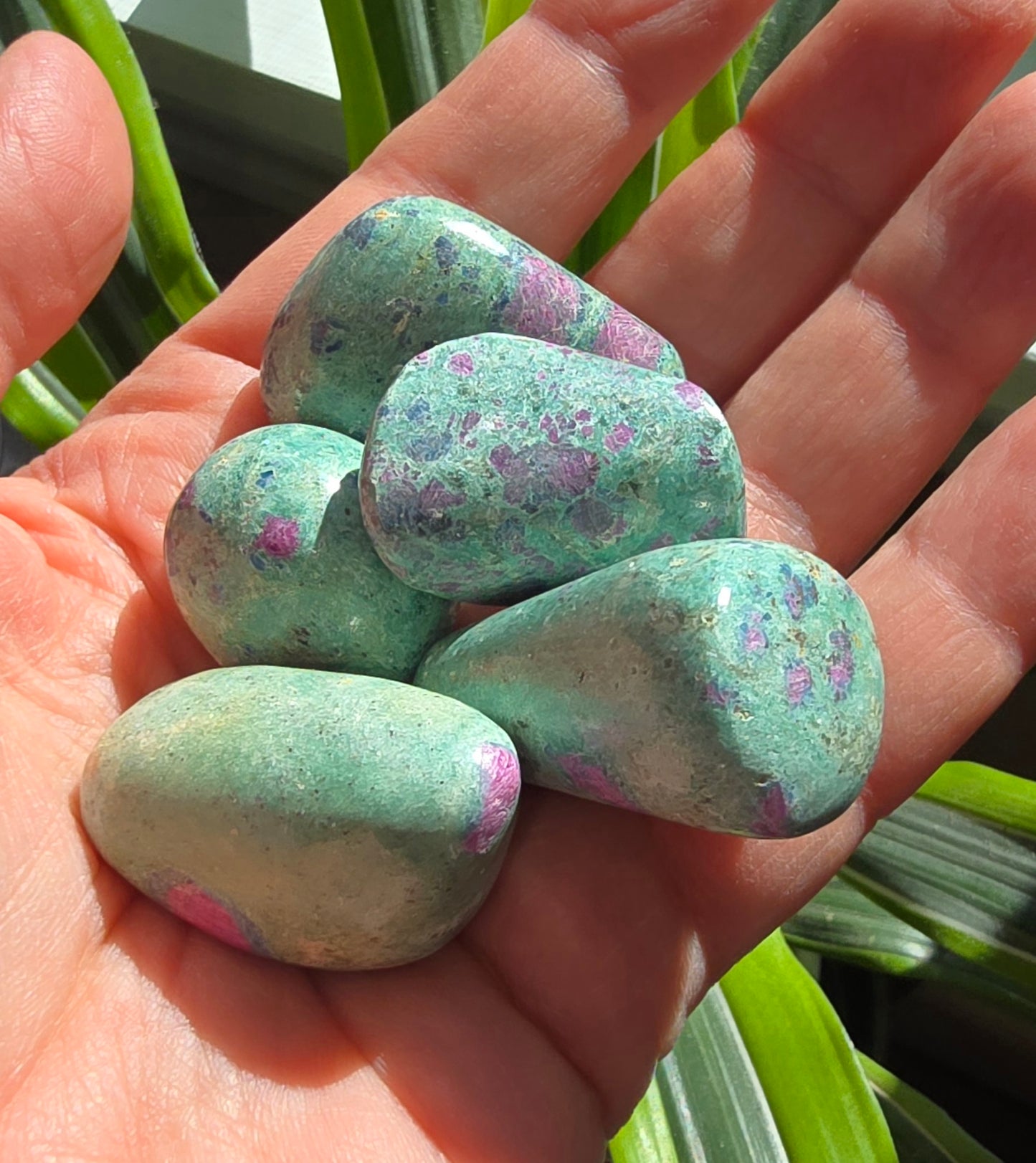 Ruby Fuchsite Tumbles - Genuine Polished Stones