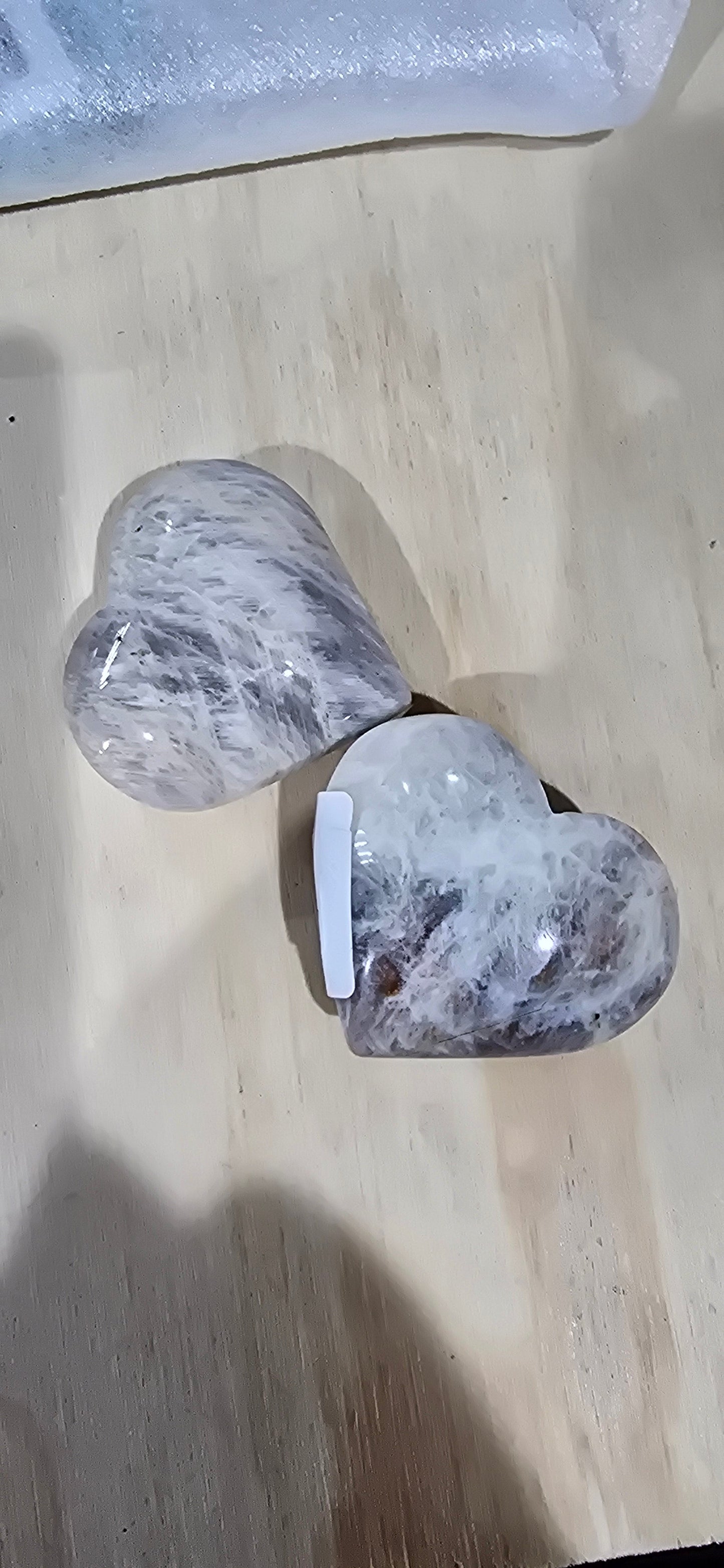 Sun Moonstone Heart Carvings – Natural Mineral Specimen