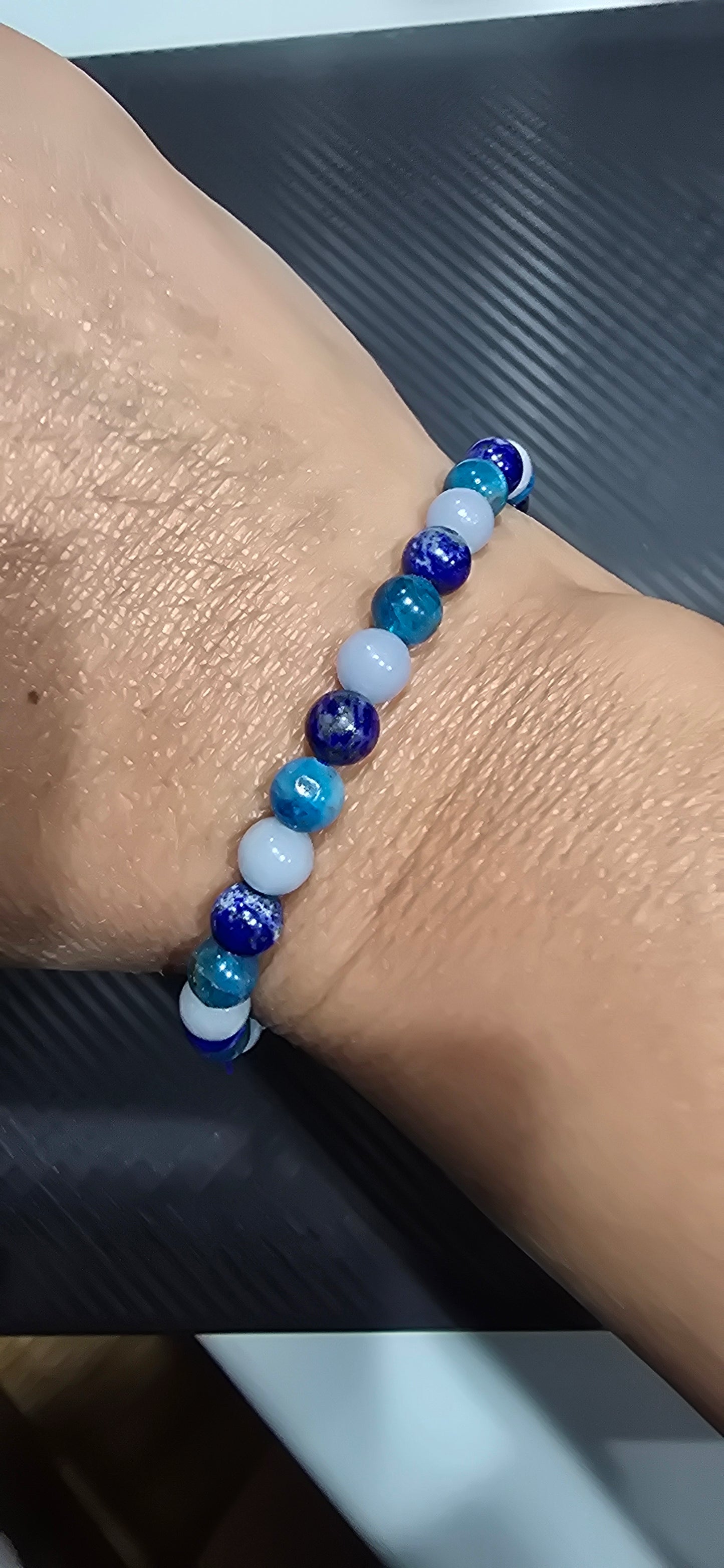 Angelite,Apatite,Lapis Lazuli  6mm Bracelet