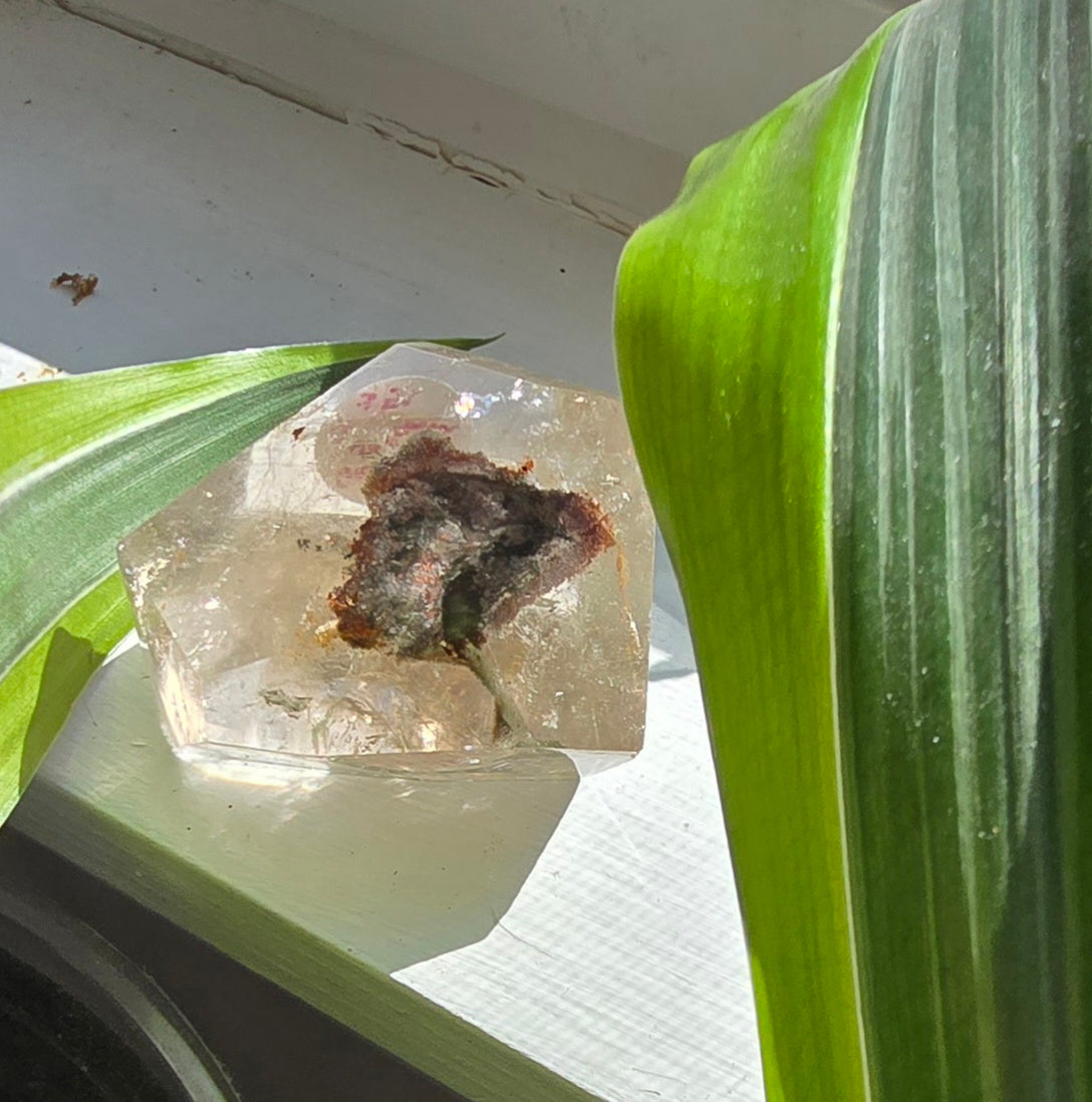 Garden Quartz Free‑Form Polished – Natural Lodolite Quartz