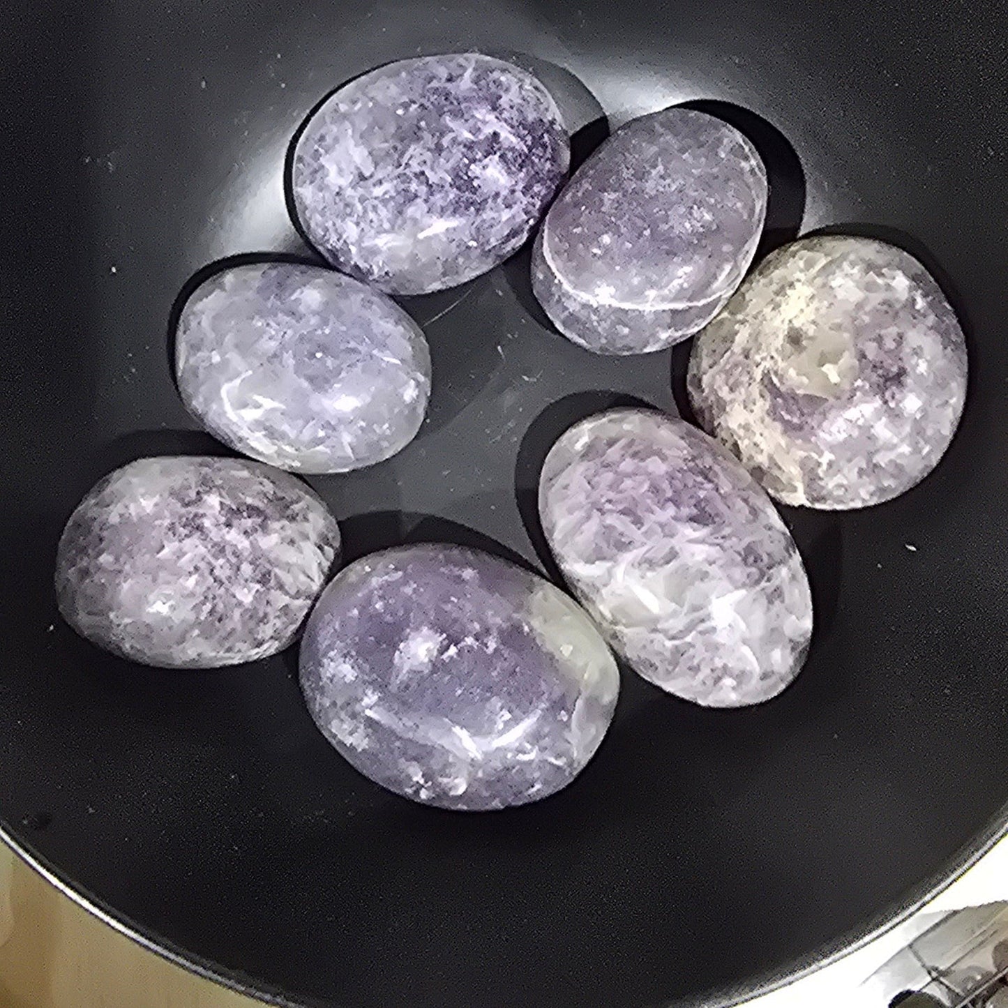 Lepidolite Palm Stones – Polished Natural Lithium Mica