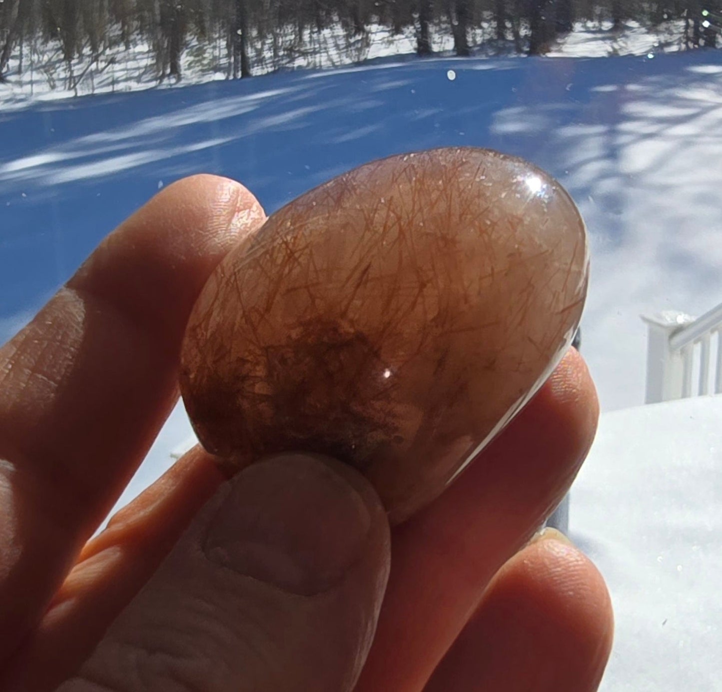 Copper Rutilated Quartz Lens – Natural Quartz from Brazil