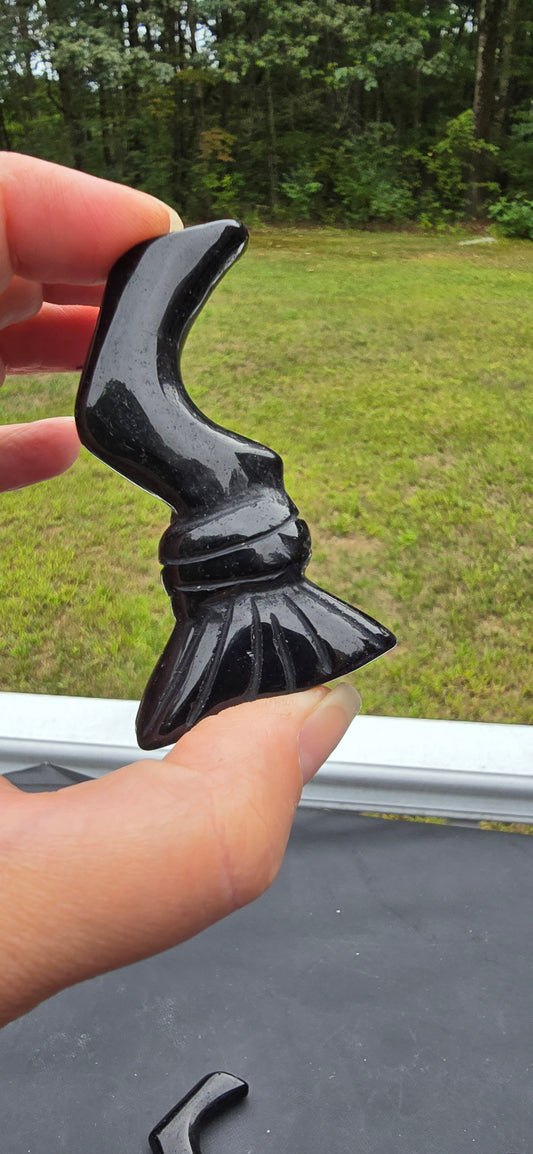 Obsidian Broomstick Carvings