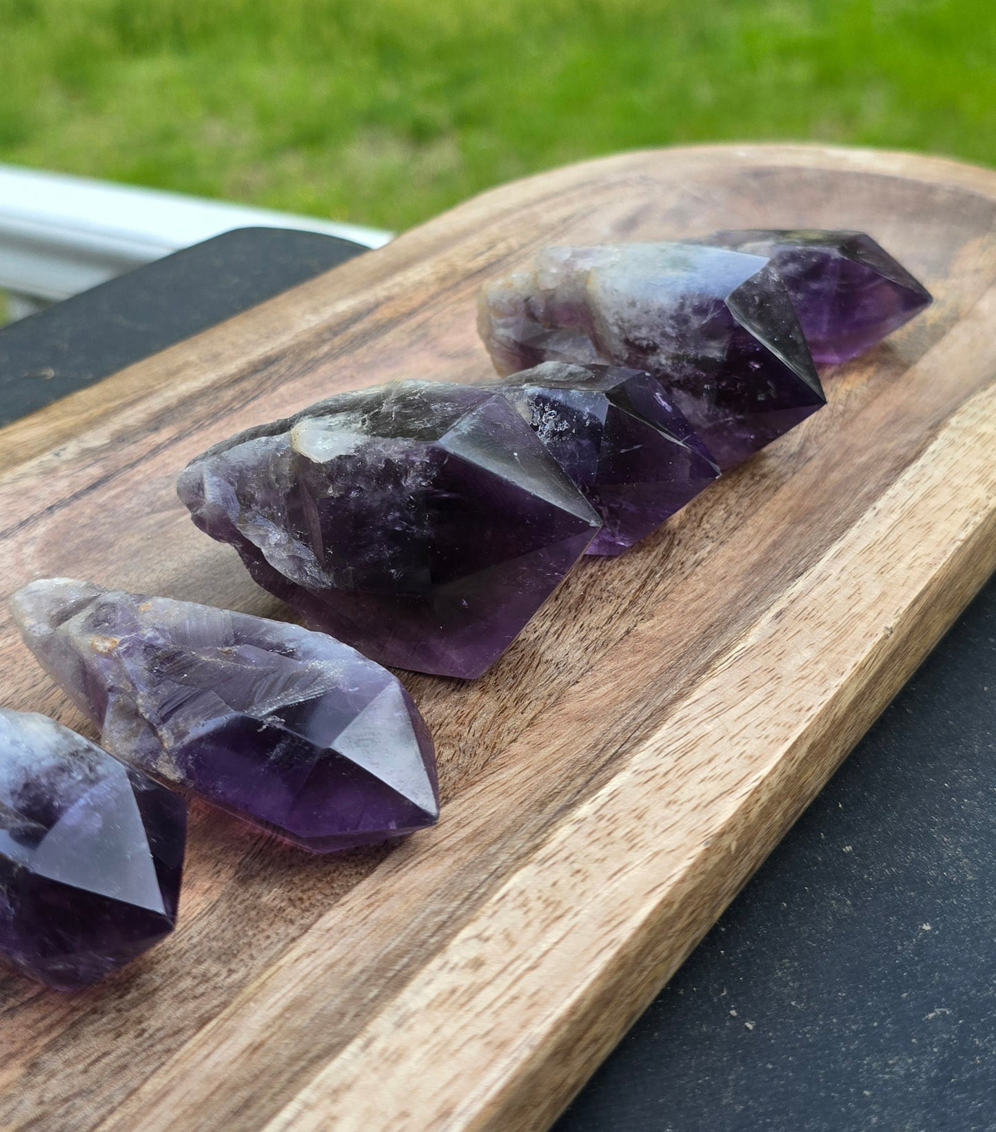 Polished Amethyst Raw Points from DRC – Natural Mineral Specimen