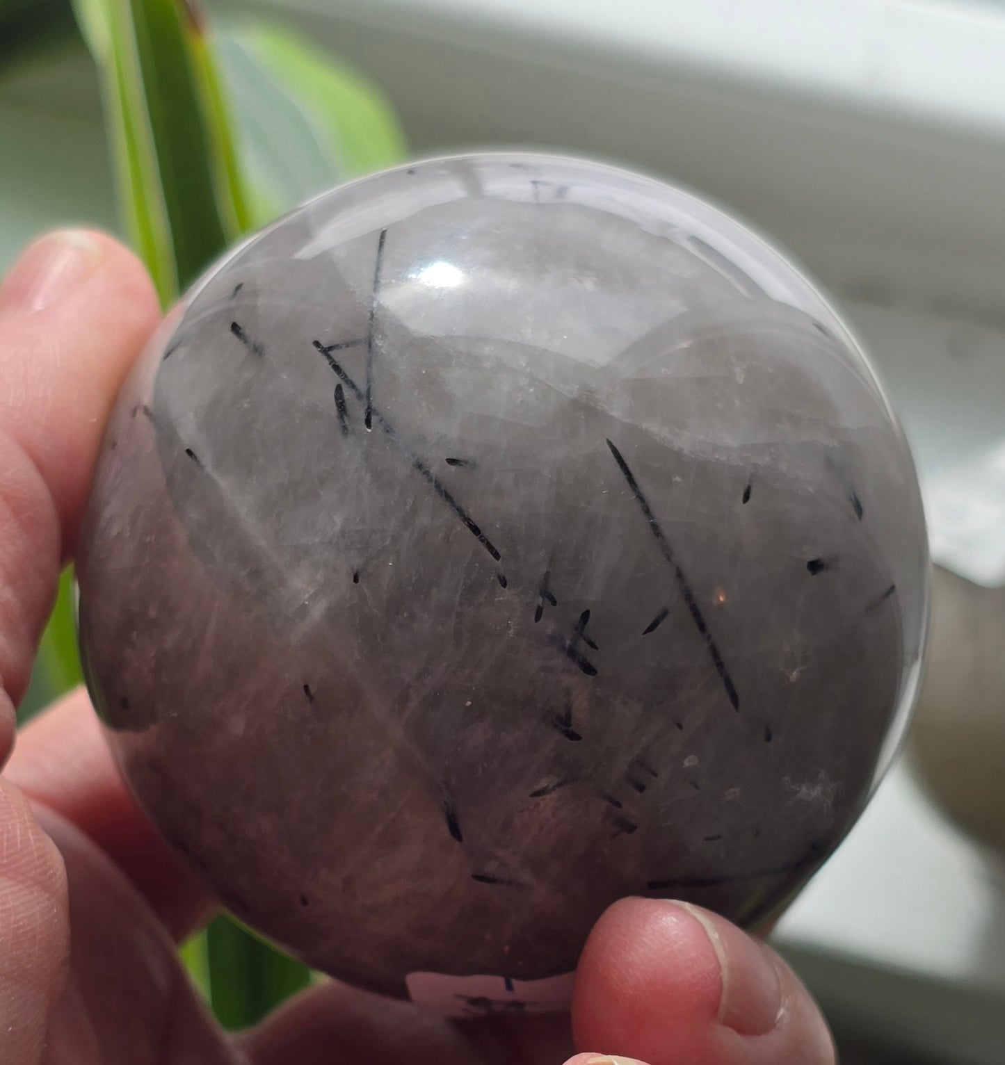 Tourmalinated Quartz Spheres – Polished Natural Quartz