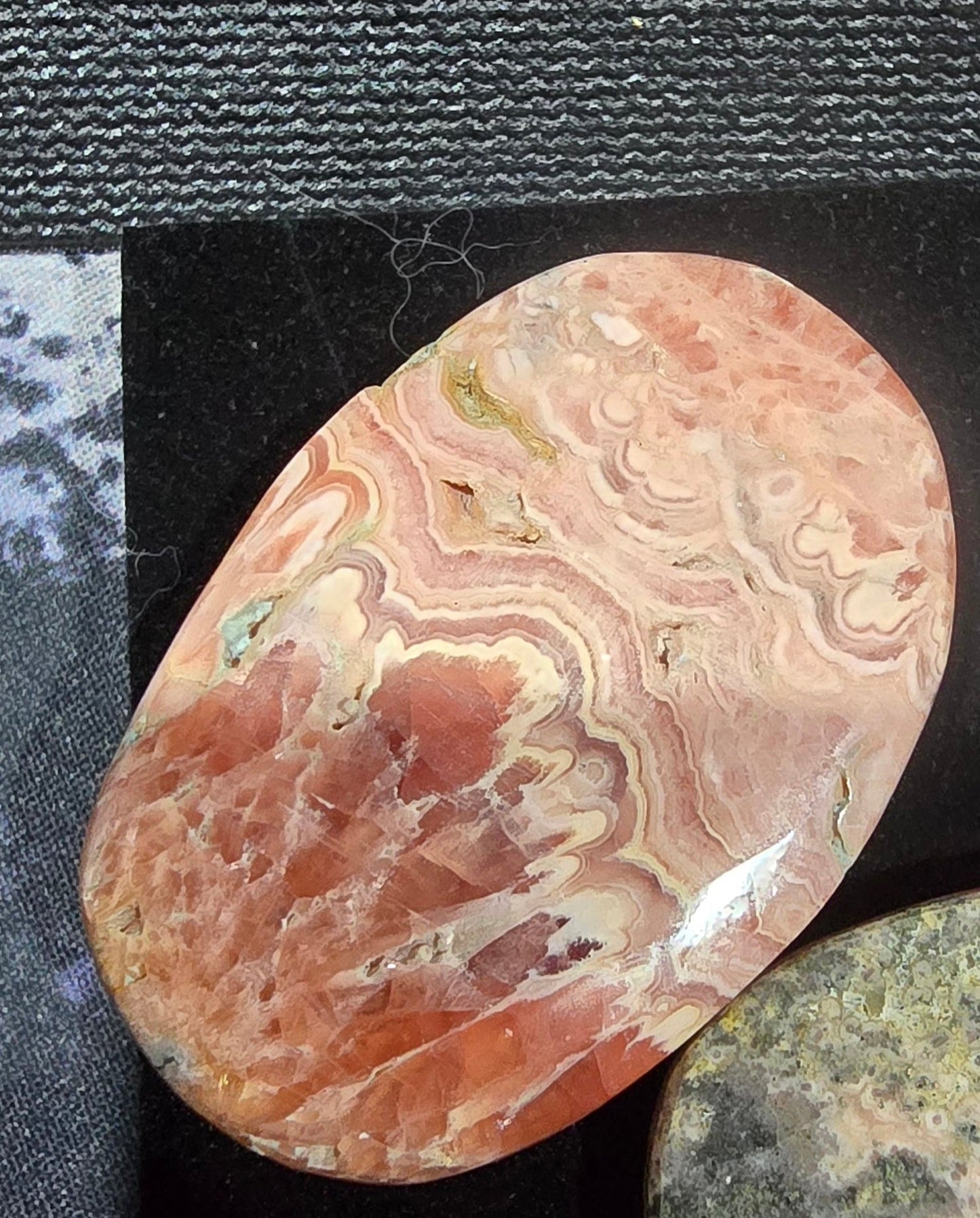 Rhodochrosite Palm Stones – Polished Natural Banded Crystal