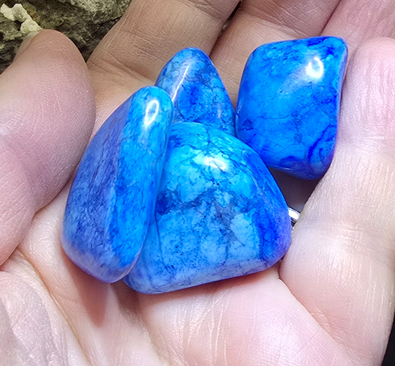 Dyed Blue Howlite Tumble Dyed Blue Howlite tumble ston
