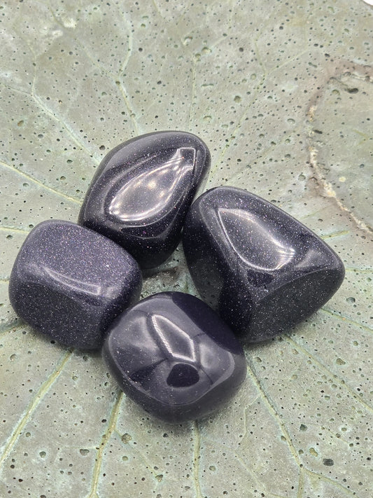 Blue Goldstone Tumbles