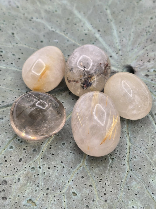 Gold Rutilated Quartz (Medium) Tumbles